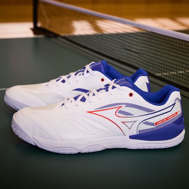 Mizuno Schuh Wave Medal 8 weiß/blau – Bild 8